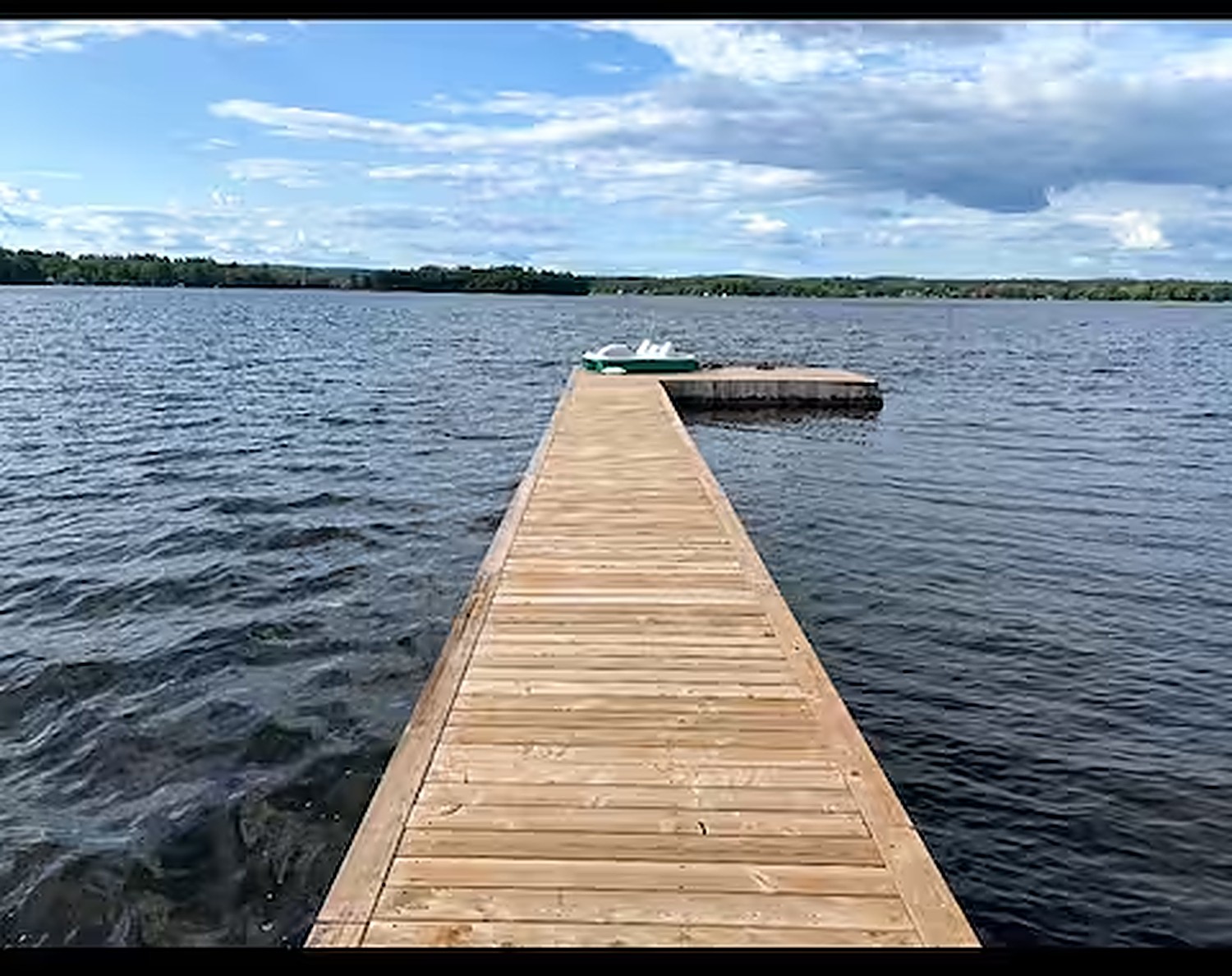 140-foot private dock reaching into Golden Lake
